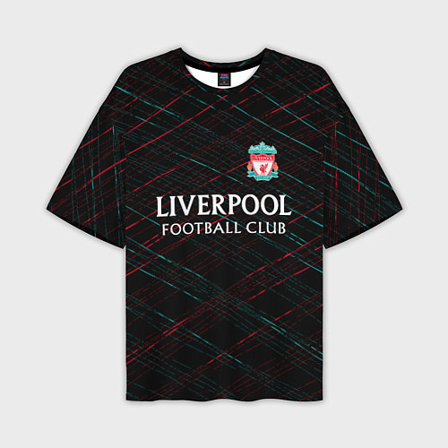 Мужская футболка оверсайз Liverpool ливерпуль чёрточки / 3D-принт – фото 1