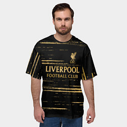 Футболка оверсайз мужская Liverpool в золотом цвете, цвет: 3D-принт — фото 2