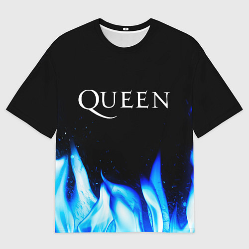 Мужская футболка оверсайз Queen Blue Fire / 3D-принт – фото 1