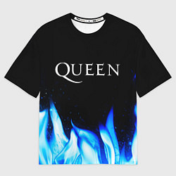 Футболка оверсайз мужская Queen Blue Fire, цвет: 3D-принт