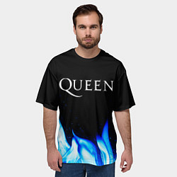 Футболка оверсайз мужская Queen Blue Fire, цвет: 3D-принт — фото 2