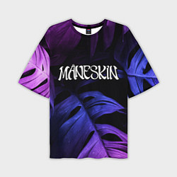 Мужская футболка оверсайз Maneskin Neon Monstera