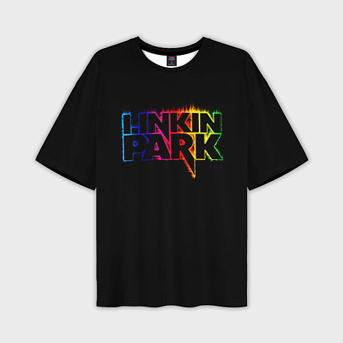 Мужская футболка оверсайз Linkin Park neon / 3D-принт – фото 1