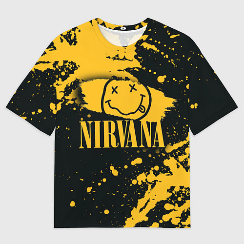 Мужская футболка оверсайз NIRVANA логотип и краска / 3D-принт – фото 1