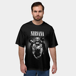 Футболка оверсайз мужская Nirvana рок-группа, цвет: 3D-принт — фото 2