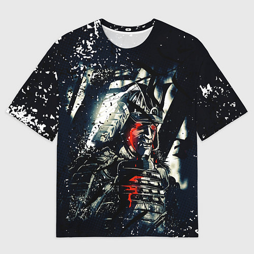 Мужская футболка оверсайз Кровавые слезы самурая / 3D-принт – фото 1