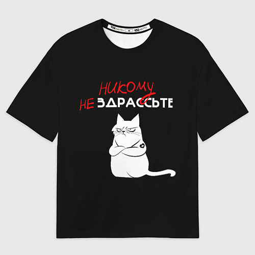 Мужская футболка оверсайз Неприветливый кот / 3D-принт – фото 1