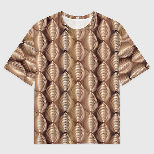 Мужская футболка оверсайз Объемные спиральные фигуры / 3D-принт – фото 1