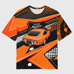 Мужская футболка оверсайз Vintage Tron Ретро-автомобиль