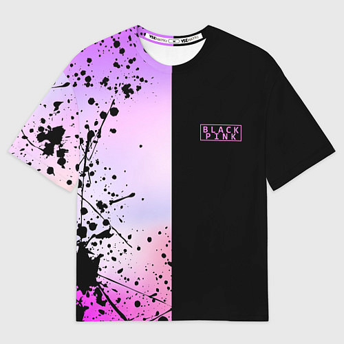 Мужская футболка оверсайз BLACKPINK HALF COLORS / 3D-принт – фото 1