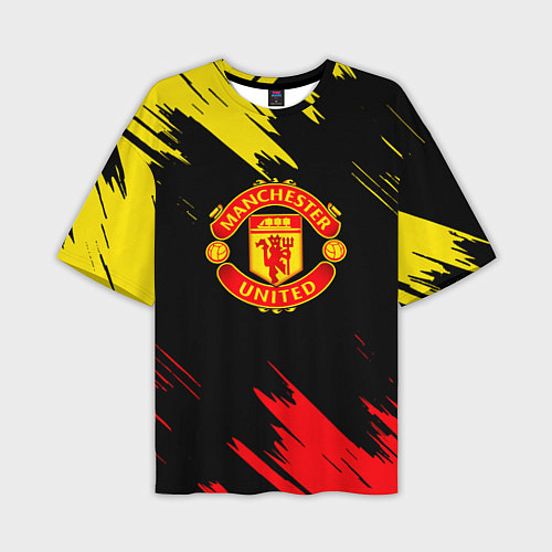 Мужская футболка оверсайз Manchester united Texture / 3D-принт – фото 1