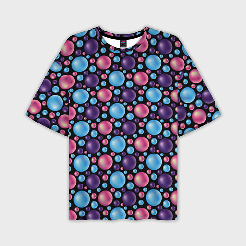 Мужская футболка оверсайз Разноцветные яркие объемные шарики / 3D-принт – фото 1