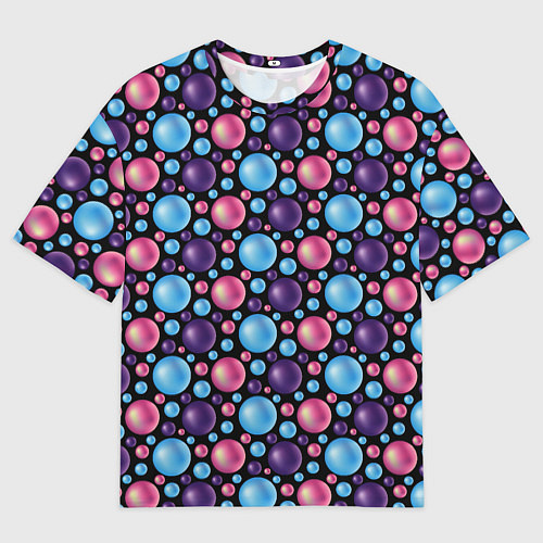 Мужская футболка оверсайз Разноцветные яркие объемные шарики / 3D-принт – фото 1