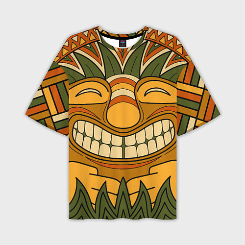 Мужская футболка оверсайз Polynesian tiki LUCKY / 3D-принт – фото 1
