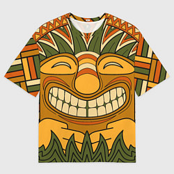 Мужская футболка оверсайз Polynesian tiki LUCKY