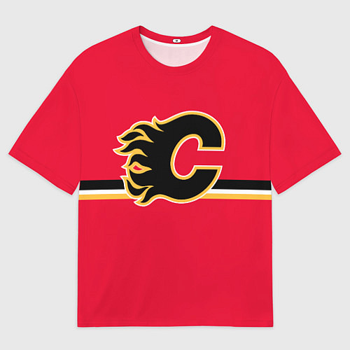 Мужская футболка оверсайз Калгари Флэймз Форма / 3D-принт – фото 1