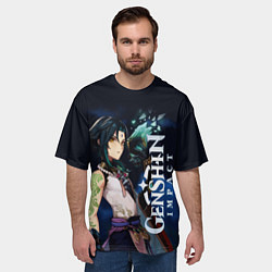 Футболка оверсайз мужская Сяо-горный демон, цвет: 3D-принт — фото 2