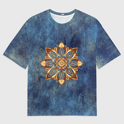 Мужская футболка оверсайз Мандала-цветок