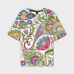 Мужская футболка оверсайз Fashionable floral Oriental pattern Summer 2025