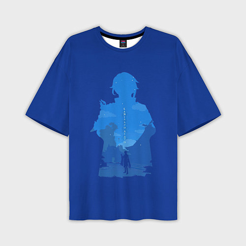 Мужская футболка оверсайз Камисато Аято на после с светлячками / 3D-принт – фото 1
