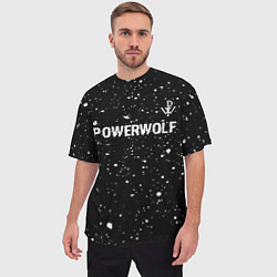 Футболка оверсайз мужская Powerwolf Glitch на темном фоне, цвет: 3D-принт — фото 2