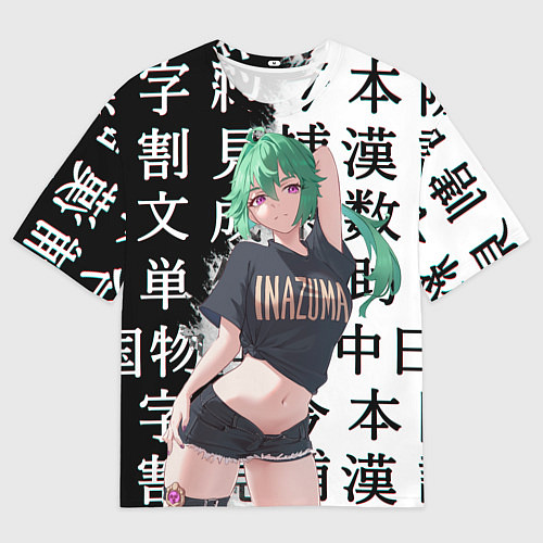 Мужская футболка оверсайз Куки Синобу Genshin Impact / 3D-принт – фото 1