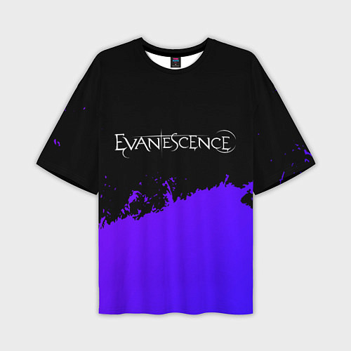 Мужская футболка оверсайз Evanescence Purple Grunge / 3D-принт – фото 1