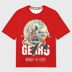 Мужская футболка оверсайз ЛУФФИ 5 ГИР ONE PIECE На луне