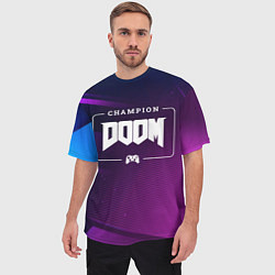 Футболка оверсайз мужская Doom Gaming Champion: рамка с лого и джойстиком на, цвет: 3D-принт — фото 2