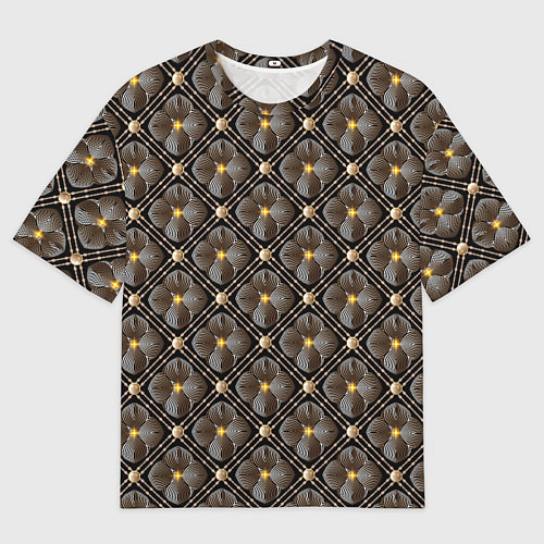 Мужская футболка оверсайз Объемные цветы 3D паттерн / 3D-принт – фото 1