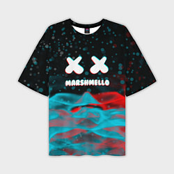 Мужская футболка оверсайз Marshmello logo крапинки