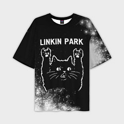 Мужская футболка оверсайз Группа Linkin Park и Рок Кот