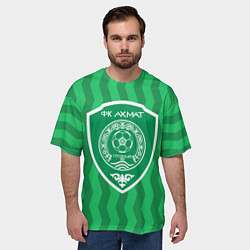 Футболка оверсайз мужская ФК АХМАТ - ПОЛОСЫ, цвет: 3D-принт — фото 2