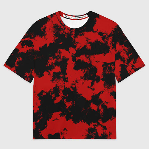 Мужская футболка оверсайз Черно-красная абстракция / 3D-принт – фото 1