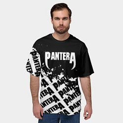 Футболка оверсайз мужская Пантера pantera паттерн, цвет: 3D-принт — фото 2