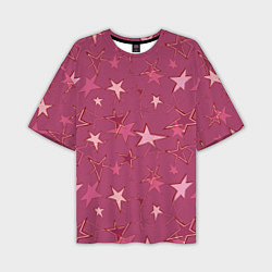Мужская футболка оверсайз Terracotta Star Pattern