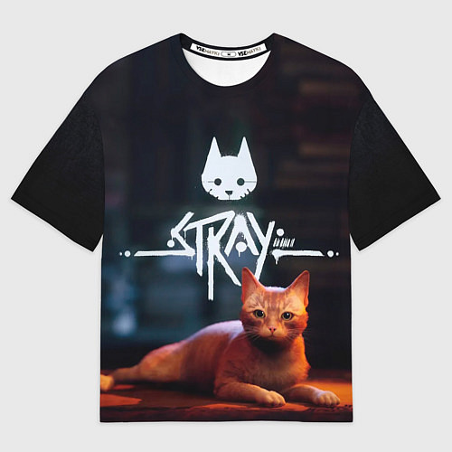 Мужская футболка оверсайз Stray: Бродячий кот / 3D-принт – фото 1