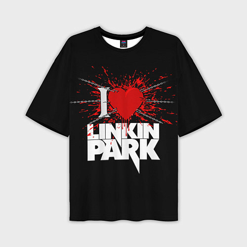 Мужская футболка оверсайз Linkin Park Сердце / 3D-принт – фото 1