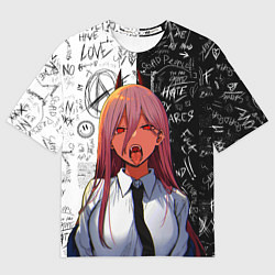 Мужская футболка оверсайз ПАУЭР Демон Человек бензопила