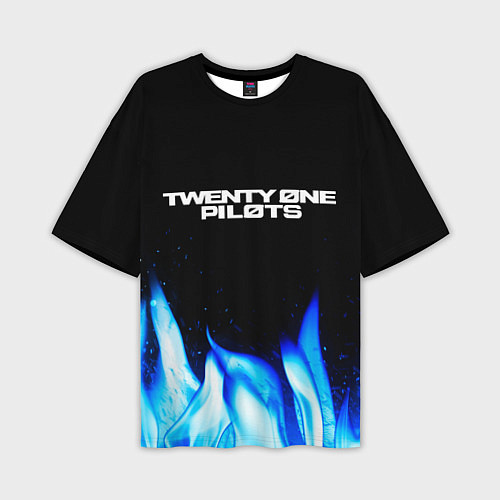 Мужская футболка оверсайз Twenty One Pilots Blue Fire / 3D-принт – фото 1