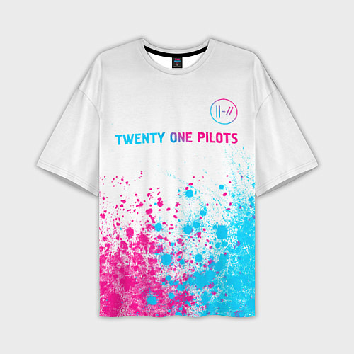Мужская футболка оверсайз Twenty One Pilots Neon Gradient / 3D-принт – фото 1