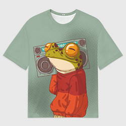 Мужская футболка оверсайз Лягуха с мафоном