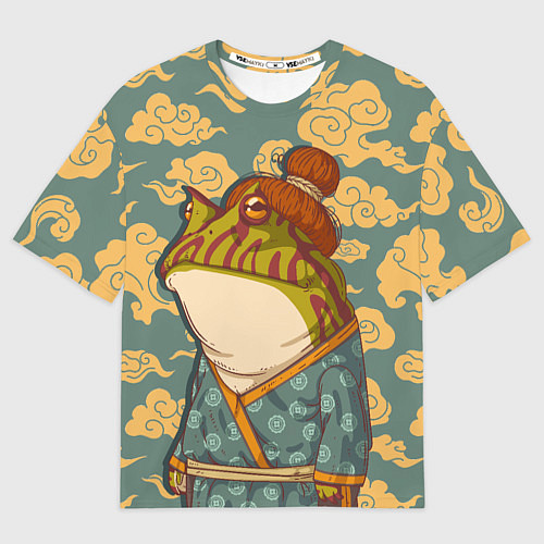 Мужская футболка оверсайз Японская лягушка / 3D-принт – фото 1