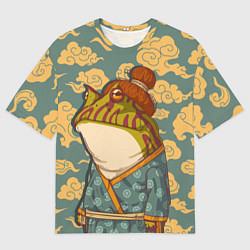 Мужская футболка оверсайз Японская лягушка