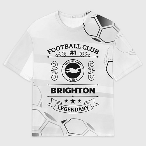Мужская футболка оверсайз Brighton Football Club Number 1 Legendary / 3D-принт – фото 1
