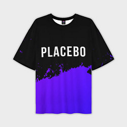 Мужская футболка оверсайз Placebo Purple Grunge