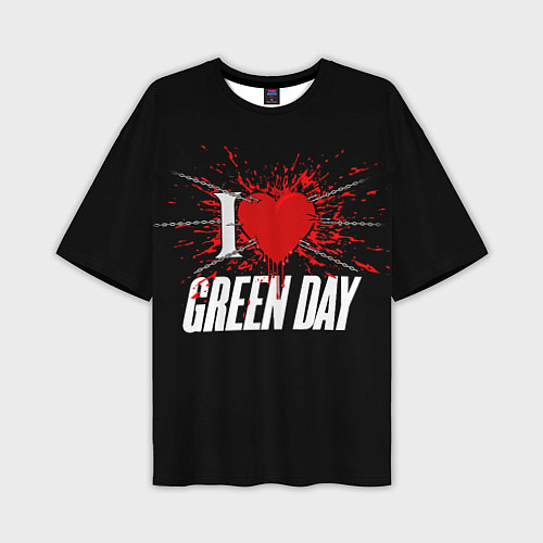 Мужская футболка оверсайз Green Day Сердце / 3D-принт – фото 1