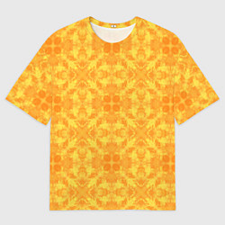 Мужская футболка оверсайз Желтый абстрактный летний орнамент
