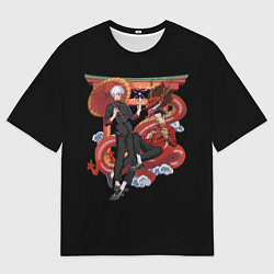 Футболка оверсайз мужская Годжо и Гето Магическая битва, цвет: 3D-принт