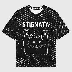 Футболка оверсайз мужская Группа Stigmata и Рок Кот, цвет: 3D-принт